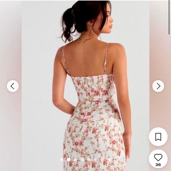 HOUSE OF CB London:  Charlotte Rose Print Corset Midi Sundress, M   *NWT* - Picture 4 of 8